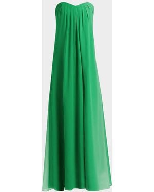 MILLY Sunset Stripe Strapless Maxi Dress - Green