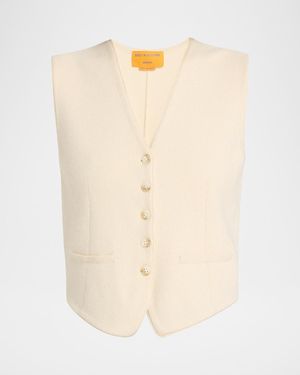 Guest In Residence Tailored Cashmere Vest - Natural