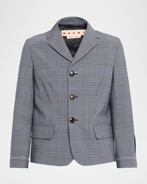Marni Check Single-Breasted Jacket - Gray