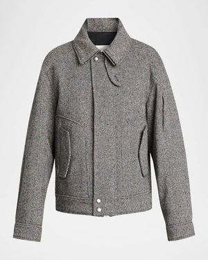 Dries Van Noten Apos;S Tweed Wool Full-Zip Jacket - Gray