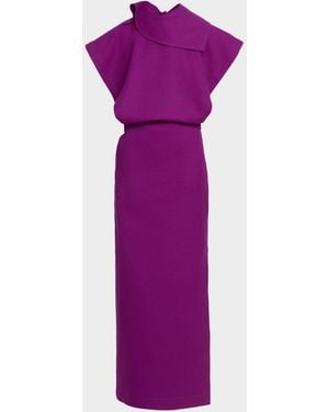 Issey Miyake Calligraph Maxi Dress - Purple
