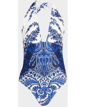 Kobi Halperin Elise Halter One-Piece Swimsuit - Blue