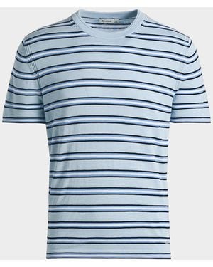 Jonathan Simkhai Apos;S Duke Striped Silk-Cotton T-Shirt - Blue