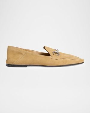Gucci Jordaan Soft Suede Loafers With Horsebit - Natural