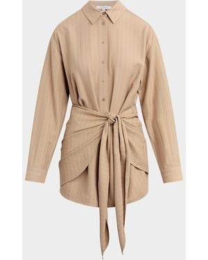 FAVORITE DAUGHTER The Sweet Talker Pinstripe Mini Dress - Natural