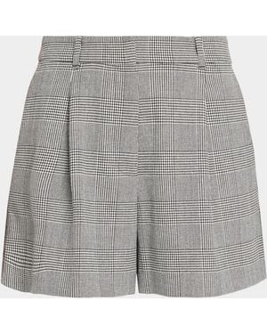 Tanya Taylor Jodi Glen Plaid Wide-Leg Shorts - Gray