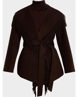 Jonathan Simkhai Rowen Fringe Wool Jacket - Black