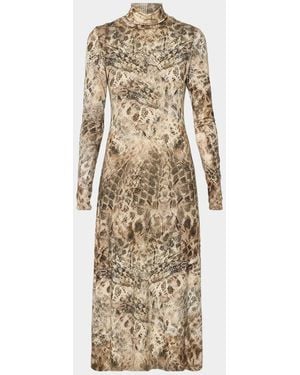 Ramy Brook Valerie Python Print Midi Dress - Natural
