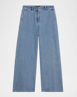 Kobi Halperin Effie Wide-Leg Cotton Denim Pants - Blue