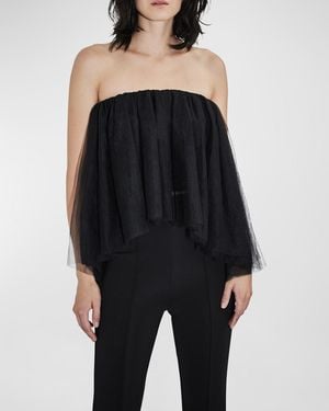 Et Ochs Palmer Strapless Tulle Scrunchie Top - Black