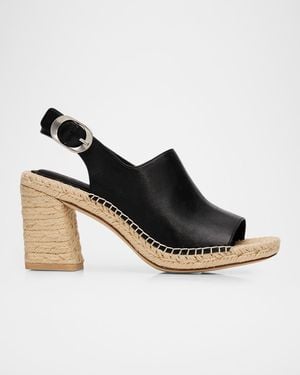 Rag & Bone 75Mm Gigi Leather Espadrille Sandals - Black