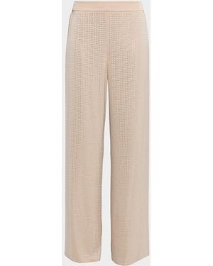 Emanuel Ungaro Wide-Leg Rhinestone Pants - Purple