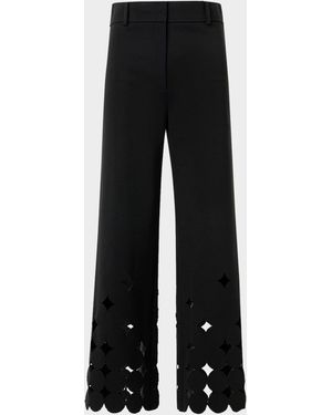 Akris Punto Chieko Dot Cut-Out Straight-Leg Crop Pants - Black
