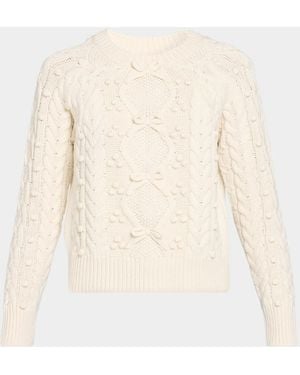 LoveShackFancy Mavelle Wool-Blend Sweater - Natural