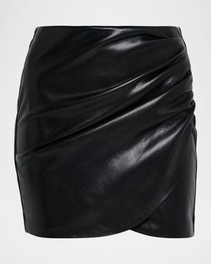 Generation Love Shyann Ruched Vegan Leather Skirt - Black