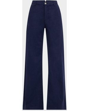 Kobi Halperin Shay Wide-Leg Linen Blend Pants - Blue