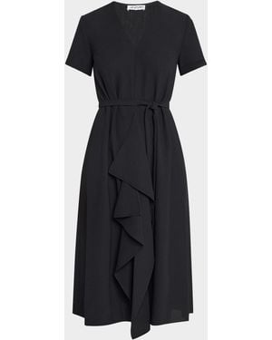 E.Stott Dylan A-Line Ruffle Midi Dress - Black