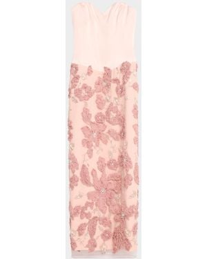 HELSI Julia Strapless Sweetheart Corset Floral Gown - Pink