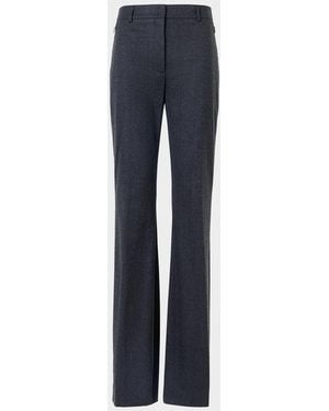 Akris Wool Stretch Flannel Bootcut Pants - Blue