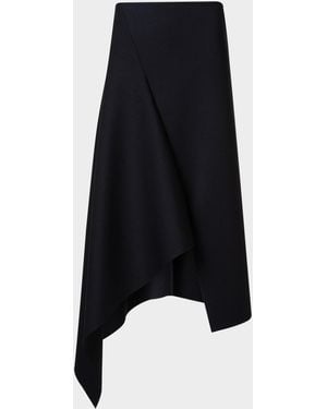 Akris Asymmetric Techno Neoprene Midi Skirt - Black