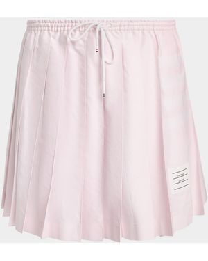Thom Browne 4-Bar Cotton Drawstring Miniskirt - Pink