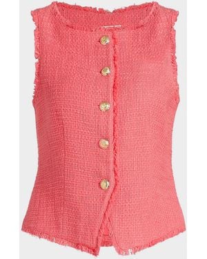 Cinq À Sept Camen Bouclé Vest - Pink