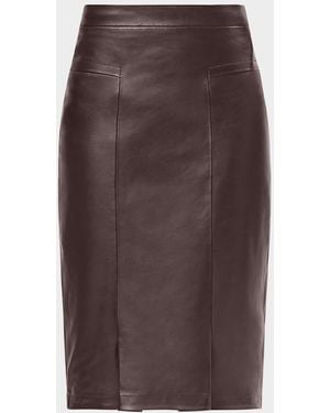 Hervé Léger The Estella Leather Pencil Skirt - Brown