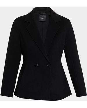 Theory Double-Face Wool-Blend Blazer - Black