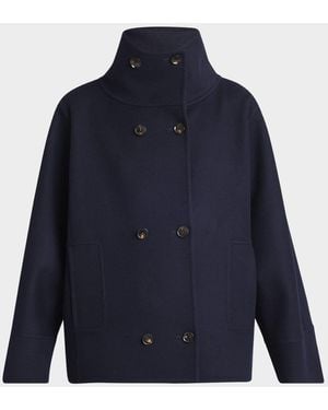 Kiton Cashmere Double-Breasted Jacket - Blue