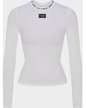 Dolce & Gabbana x SKIMS Cotton Jersey Long-Sleeve T-Shirt - White