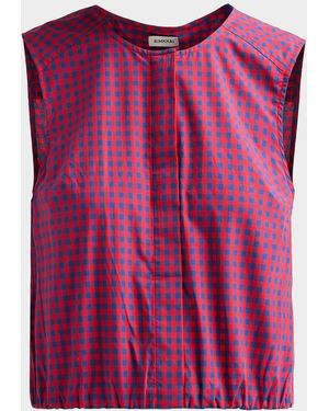 Jonathan Simkhai Gingham Cotton-Blend Top - Purple