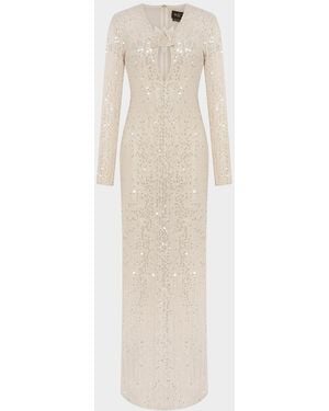 PATBO Iara Crochet Plunge Maxi Dress - White