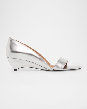 Jil Sander 35Mm Metallic Leather Wedge Sandals