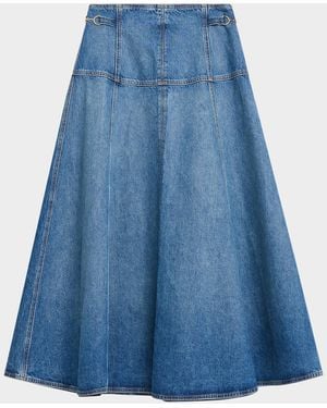 Ulla Johnson Brigette Denim Midi Skirt - Blue