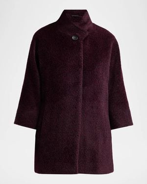Cinzia Rocca Three-Quarter-Length-Sleeve Coat - Purple