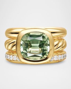 David Yurman Mercer 3 Row Stone Ring With Diamonds - Metallic
