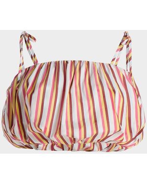 Solid & Striped The Ivy Striped Bubble Crop Top - Red