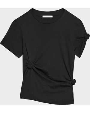 Helmut Lang Asymmetric Knotted Baby Tee - Black
