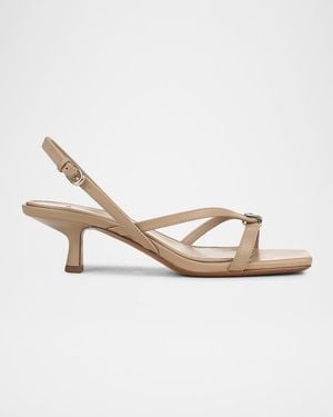 Vince 45Mm Tali Leather Slingback Sandals - Metallic