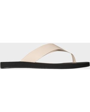 The Row Dune Classic Leather Thong Sandals - White