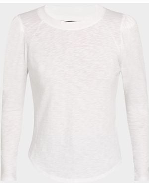Veronica Beard Mason Long-Sleeve Baseball Tee - White