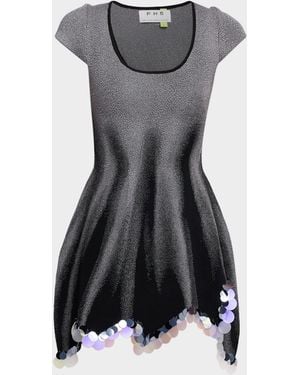 Ph5 Zingel Wavy-Hem Mini Dress - Black