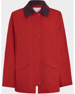 Varley Rylan Corduroy-Collar Rain Jacket - Red