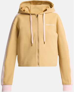 CASABLANCA Punto Crop Hooded Zip Jacket - Natural