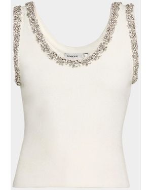 Jonathan Simkhai Pyper Embellished Tank Top - Natural