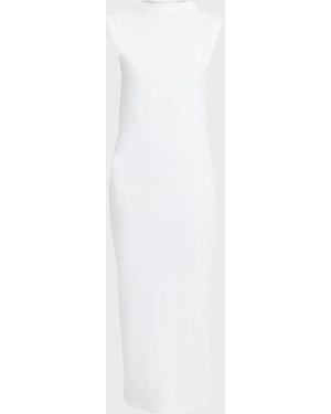 ARMARIUM Rose Ribbed Cotton Maxi Dress - White