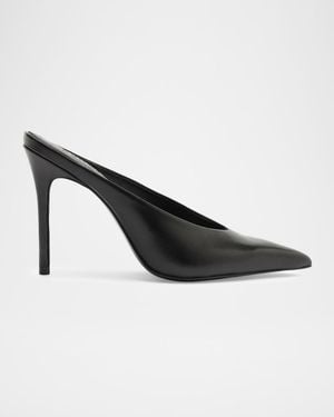SCHUTZ SHOES 100Mm Loren Leather Mule Pumps - Black