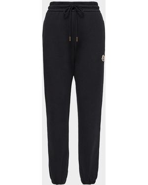 Moncler Cotton-Blend Fleece Sweatpants - Blue