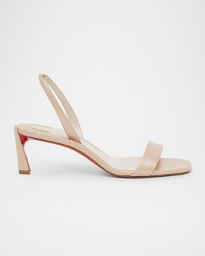 Christian Louboutin Condora Leather Sole Slingback Sandals - White