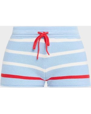 Solid & Striped The Hudson Striped Knit Shorts - White